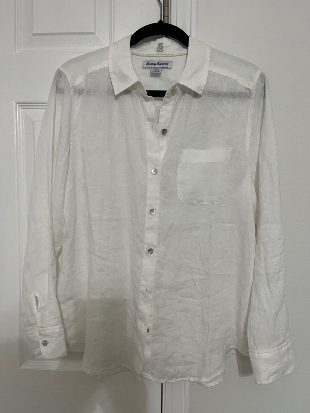 Tommy Bahama Women’s White Linen Button-Up. New/never worn